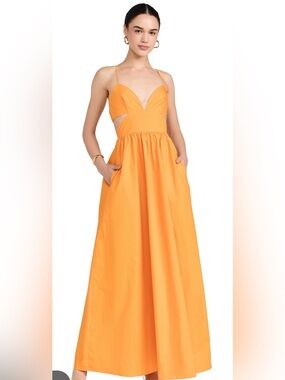 Susana Monaco Poplin cutout open back dress